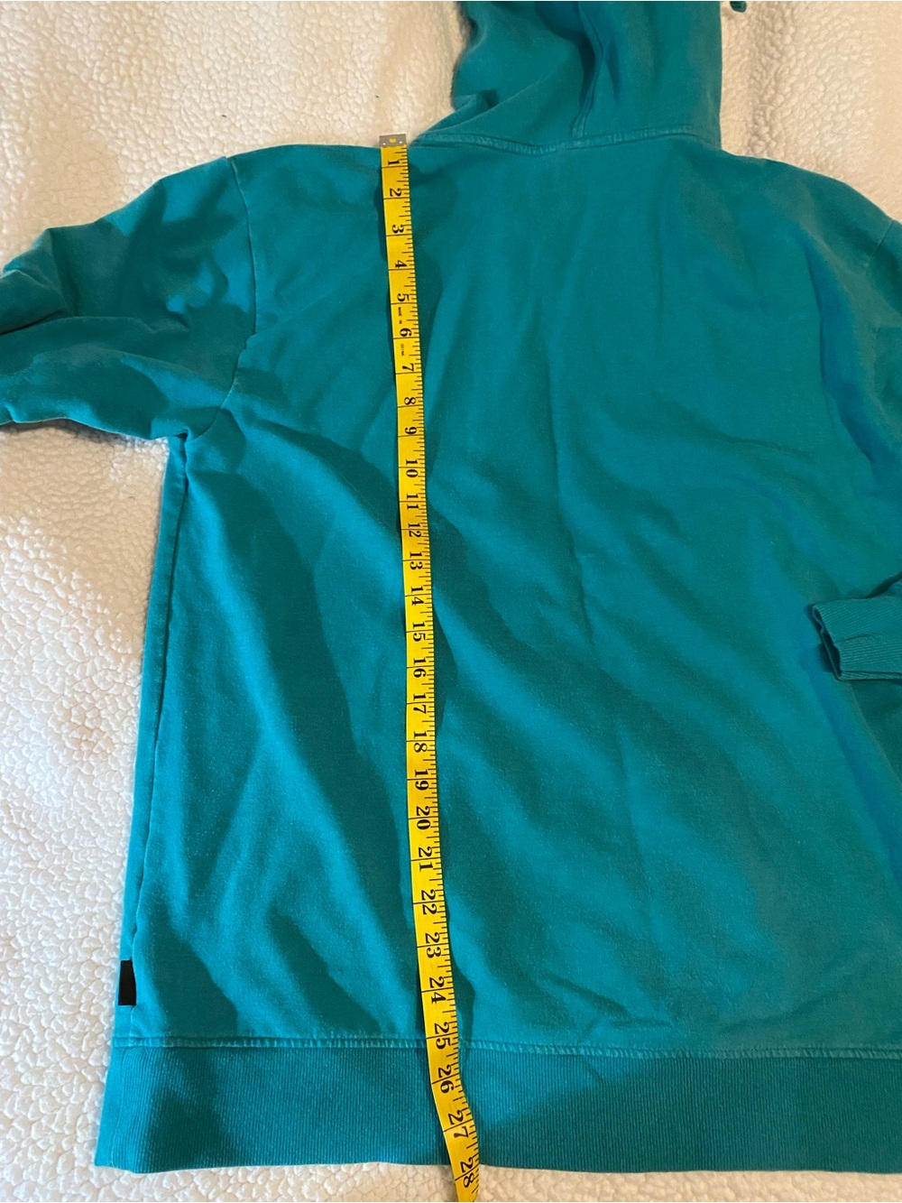 Patagonia Teal Zip-Up Hoodie with Mountain Patch size large - Picture 8 of 9
